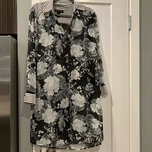 Sheer floral blouse